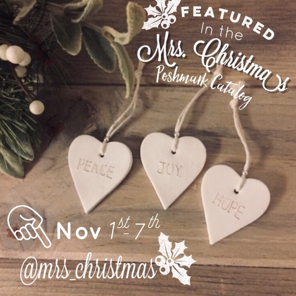 •Hand Crafted• Etched Clay Heart Ornaments - Picture 2 of 3